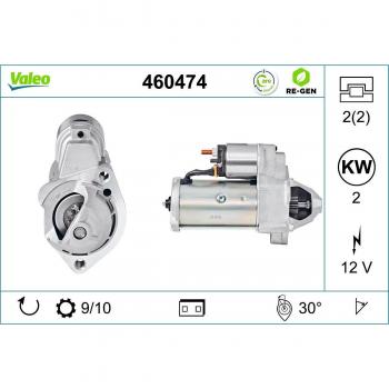 Motor de arranque VALEO 460474 con función de arranque eficiente