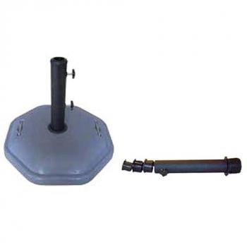 Base de parasol octogonal de bambú y cemento gris oscuro 500x80mm 30kg