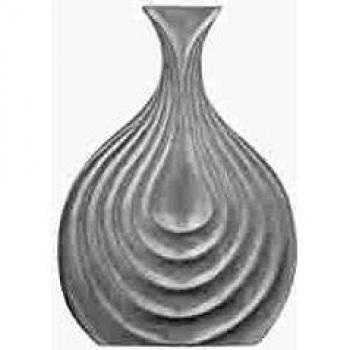 Vaso Decorativo de Cerámica Blanca 25 cm con Superficie Tallada y Forma Irregular Thapsus