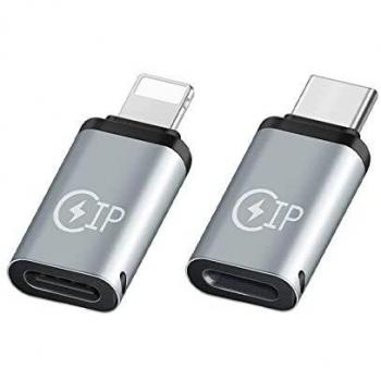 Adaptador 8Pin USB C Hembra a iOS Macho ,Adaptador iOS Hembra a USB C Macho,Adaptador de Carga y Transferencia de Datos para Galaxy S21 S20 Note 10, Pixel 4 3XL,PS5,LG G8 y Muchos mas, Gris.