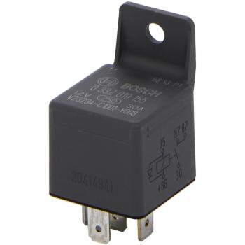 Bosch 0332019155 Mini relé de 12 V 30 A, 2x87, IP5K4, temperatura de funcionamiento de -40 ° a 100 °C, relé de 5 pines con diodo y soporte de relé