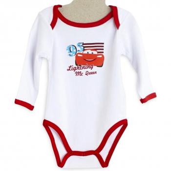Body bébé manches longues Mc queen Cars Blanc/rouge 23mois