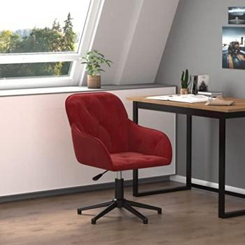 Silla de oficina giratoria de terciopelo rojo tinto Vidaxl