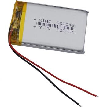 3.7V 900mAh 3-Wire Rechargeable LiPo Battery with Thermistor for Camera and Bluetooth Speaker (603048)