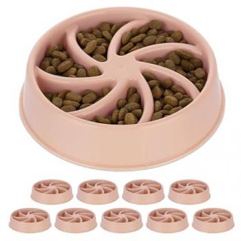 Set 10 Comederos Antivoracidad para Perros, Cuencos Antiansiedad de Comida Lenta, Apto para Lavavajillas, 600 ml, Color Rosa
