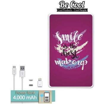 Becool® - Batería Externa Power Bank 4000 mah + Gratis 1 cable USB-MicroUsb