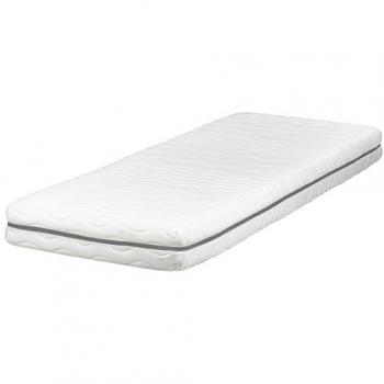 Colchón de espuma viscoelástica Jolly, 80 x 200 cm, funda extraíble de poliéster blanco, dureza media