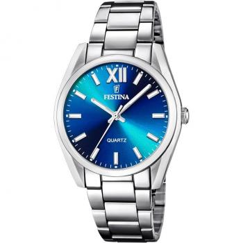 Reloj Festina Boyfriend Collection F20622/I para Mujer, Esfera Azul, Correa de Acero Inoxidable 316L Plateado