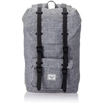 Herschel Little America Laptop Backpack, Raven Crosshatch/Black Rubber/3m Insert, Mid-Volume 17.0L, Little America Laptop Backpack