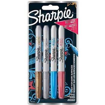 Sharpie - Marcadores Permanentes Punta Fina 4 Colores Metálicos