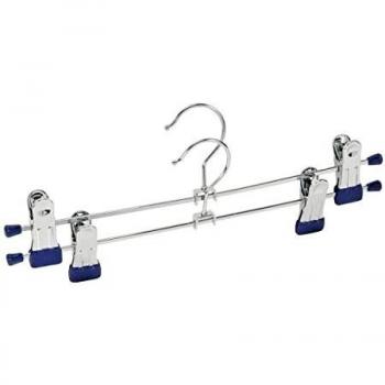 Wenko Percha Snap 30 2 unidades - juego de 2 piezas de gancho para ropa, clip giratorio, Metal cromado, 30 x 10.5 x 2.5 cm, Cromo brillante