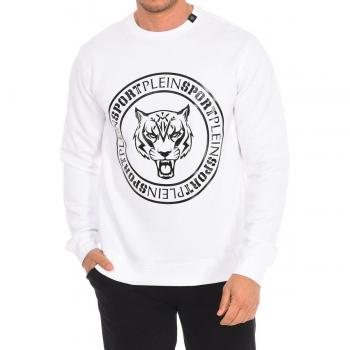 Plein Sport Men's Long-Sleeved Crew-Neck Sweatshirt - White, Size Small