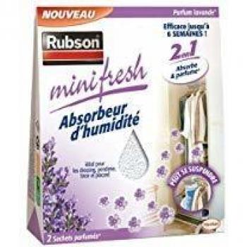 Absorbedor de Humedad Minifresh Lavanda 2x50g - Rubson, Eficaz hasta 6 semanas para Armarios y Ropa