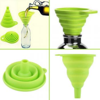 Ecloud Shop® 2pcs portátil telescópica Plegable de Silicona líquida de Cuello Largo Embudo de Embalaje Embudo de la Novedad de la práctica y Segura Herramienta de la Cocina