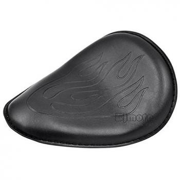 Piel de color negro motocicleta conductor solo Slim asiento Pad llama sillín con kit de montaje para Harley Sportster Bobber Chopper