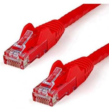 Cable CAT6 de 7,5 m, Cable de conexión Rojo CAT6, Conectores RJ45 sin enganches, Cable de Cobre 24 AWG, Ethernet, ETL