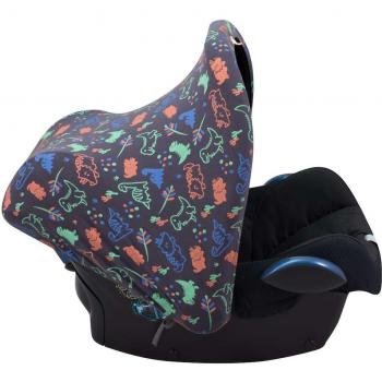 Capota universal para silla de coche grupo 0 Jyoko Happy Dino - Compatible con Maxi-Cosi, diseño divertido, protección solar, fácil instalación