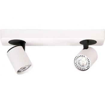 Foco de techo moderno Elvira Sand blanco y negro, 2 luces, aluminio, pantalla blanca, tipo de bombilla GU10