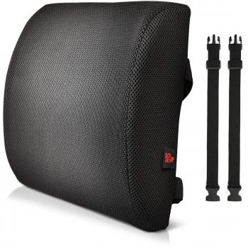 Mr SAMI Cojin Lumbar Para Sillas con Soporte Para la Espalda Baja -Respaldo Lumbar Ortopédico Para Oficina y Casa Corrector de Postura Ergonómico de Espuma Viscoelástica. Cojín Para Coche con Correas