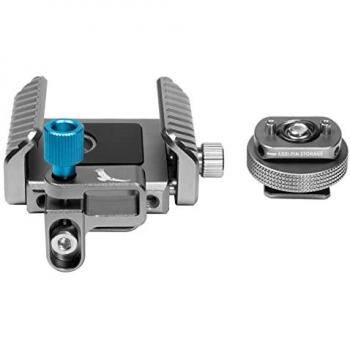 Kondor Blue Universal Aluminium SSD Holder with Cold Shoe Mount for BMPCC 4K/6K and Z Cam Cages - Compatible with Samsung T5/T7 Drives