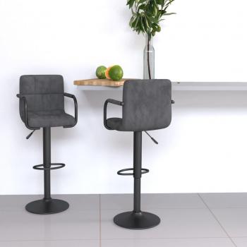 Taburetes de cocina vidaXL 2 unidades terciopelo gris oscuro
