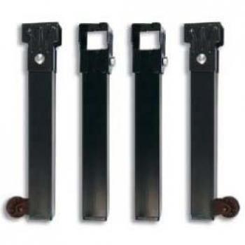39102 Negras - Pata somier 250x35x35mm.con Ruedas Juego 4