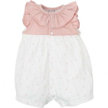 Pelele de bebé niña en color rosa elaborado con el mejor algodón