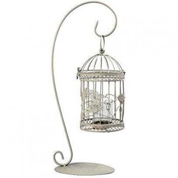 BigBuy Home Candelabros, Blanco, 18 x 15 x 42.5 cm