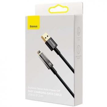 Baseus Explorer Series - Cable de datos de carga rápida USB a IP 2,4 A, 1 m, color negro