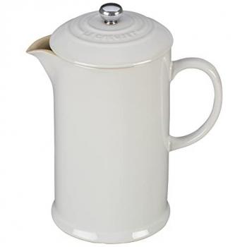 Cafetera de Prensa Francesa de Cerámica Gres Le Creuset, Color Blanco, 34 oz