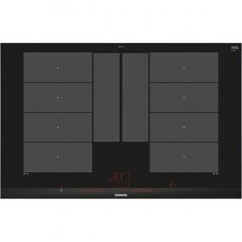 Placa de Inducción Siemens EX875LYC1E Hobs 4 Zonas Flex, 80 cm, 7400W, Negro, con Power Boost Función y Calentador Autárquico