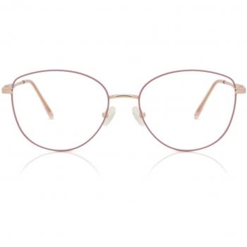 Gafas Cat Eye Metálicas Doradas con Montura Completa para Mujer - Gafas Recetadas Anti-Azules - SmartBuy Collection