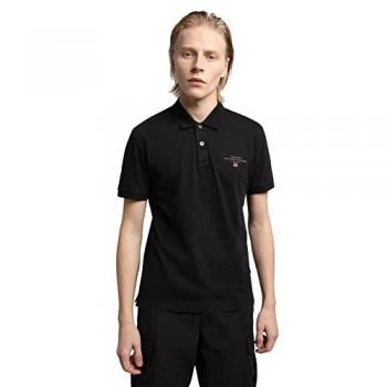Polo Napapijri Elbas Jersey Black 041, manga corta, color negro, talla M
