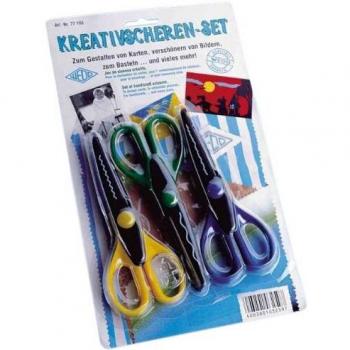 Wedo Pack de 3 Tijeras Creativas, Metal, 16 cm