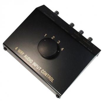 Transmedia AZ5L - Conmutador de audio de 4 entradas, negro