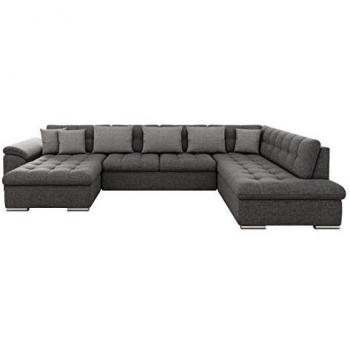 Sofá rinconero Comfivo 141, con función de descanso, caja de ropa de cama, dimensiones 348 x 76 x 205 cm, disponible en varios colores y diseño moderno