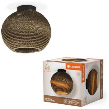 Plafón LEDVANCE Bola E27 de Cartón Ondulado, 26 cm, Marrón, Ligero y Ecológico