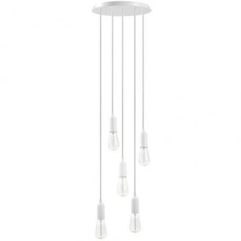Lámpara colgante EXO LIGHTING A TU ESTILO 717F-G05X1A-01 Blanco, Suspensión a tu estilo E27 5x60W Blanco