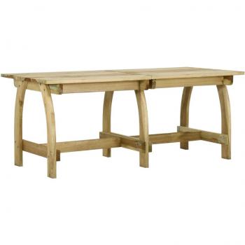 Mesa de jardín de madera de pino impregnada 220x74x75 cm Marrón