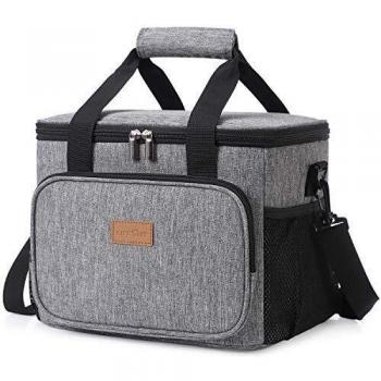 Lifewit 15L Bolsa de Enfriamiento,Bolsa Isotermica de Almuerzo Nevera para Alimentos Frutas Porta de Comida con Forro Plástico Aislamiento Térmico,Genial para Playa,Picnic,Camping,Barbacoa,Gris