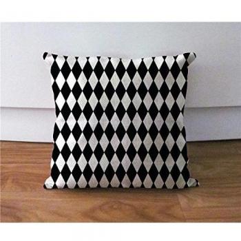 Blanco y Negro geométrica funda de almohada Funda de almohada, diseño de rombos Accent funda de almohada Sofá Cojín Case 18 x18 Manta Almohada Sofá Decor