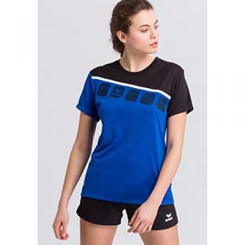 Erima Women's 5-C Short Sleeve T-shirt New Royal / Black / White