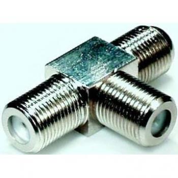 Adaptador F94 E+P, T-pieza bus/bus, 2 x F hembra, metálico