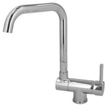 Grifo Monomando de Fregadero Caño Alto Abatible 360º con Chorro Aireado - Grifo de Cocina Metalizado