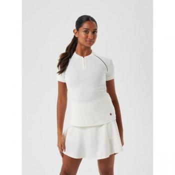 Björn Borg Women's Ace Zip Polo Shirt - White, Size S