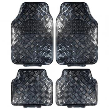 BC Corona ALF10130 Alfombra de Goma Efecto Aluminio, Carbón