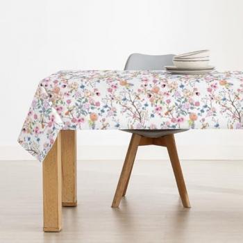Mantel antimanchas Belum 0120-341 Multicolor 180 x 200 cm Flores XL - Tejido 100% algodón orgánico, tacto extrasuave, tamaño XL (180x200 cm), diseño multicolor