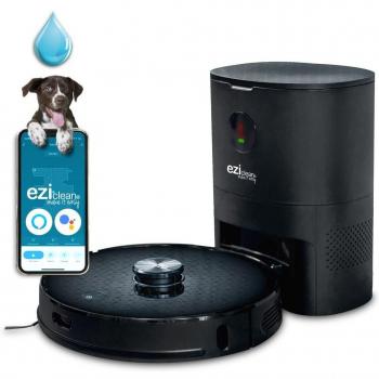 EZIclean Aqua Connect X1200 Aspiradora Robotizada 0,28 L Sin Bolsa Negro con función de fregado y base de succión