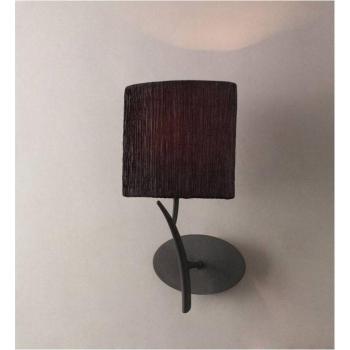 Aplique de pared Eve 1 luz E27 antracita con pantalla ovalada negra