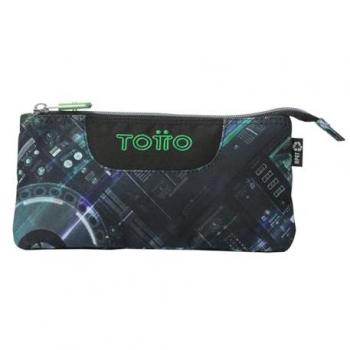 Estuche Escolar 3 Compartimentos, Modelo Tablero, Estuche Grande, Dimensiones 22 x 11 x 3.5 cm, Una Cremallera, Tejido Resistente y Repelente a Líquidos, Est